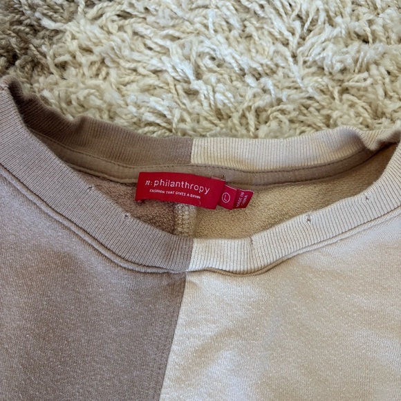 n:PHILANTHROPY Two-Tone Sweatshirt in Beige and Cream - Picture 6 of 8